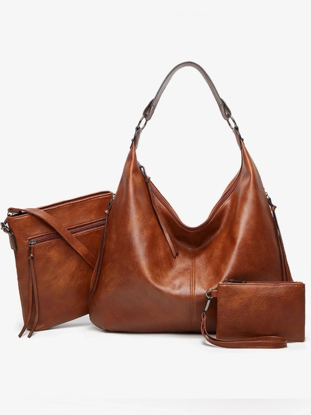 NWT - Auralith Soft Leather Handbags for Women - 3 Piece Set
